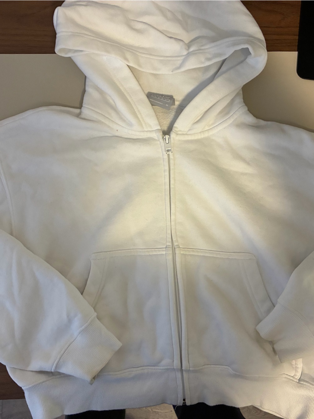 TNA White Full-Zip Hoodie